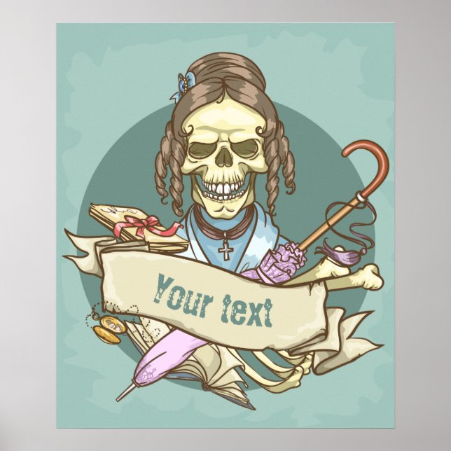 Customisable Vintage Skull Poster (Front)