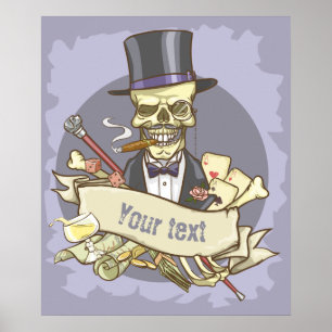 Customisable Vintage Skull Poster