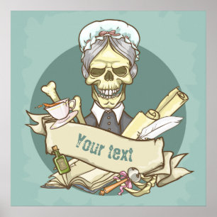 Customisable Vintage Skull Poster