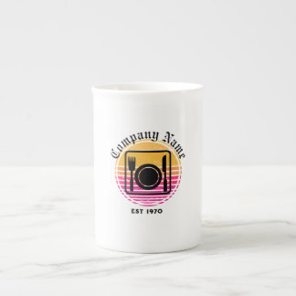 Customisable Vintage Sunset Diner Coffee Bone China Mug