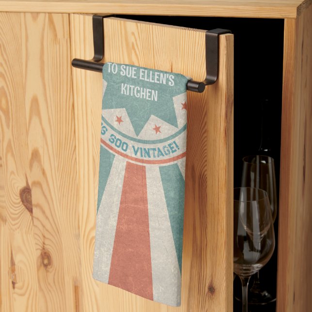 Customisable Vintage Tea Towel (Thirds Fold)