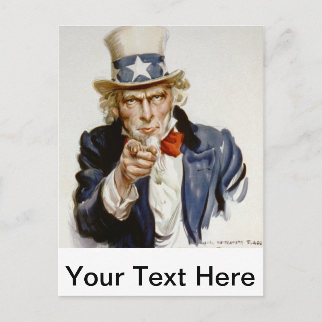 Customisable Vintage Uncle  Sam Postcard (Front)