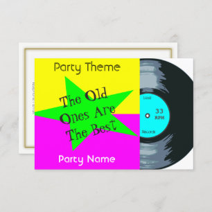 Customisable Vinyl Record Party Invitation