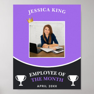 Customisable Violet Employee Of The Month Picture Poster