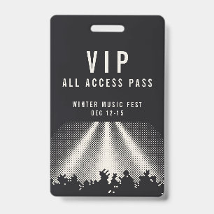 Customisable VIP All Access Music Fest Pass  ID Badge