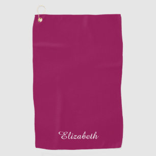 Customisable Viva Magenta Template Name Monogram Golf Towel