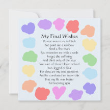 Customisable Wake / Memorial -- Rainbow Poem