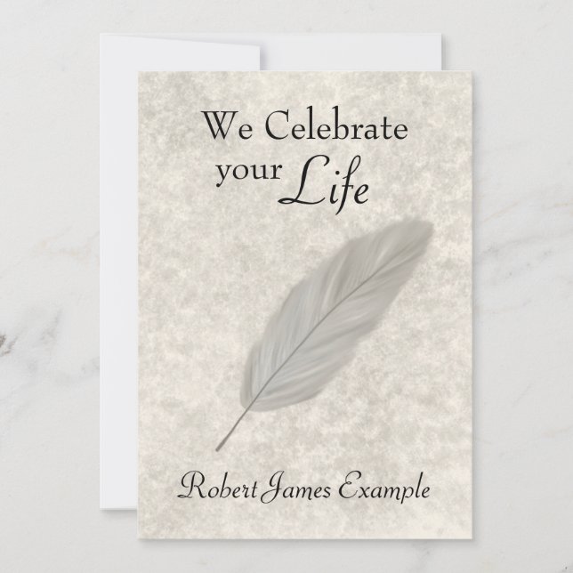 Customisable Wake / Memorial (Stone Effect) Invitation (Front)