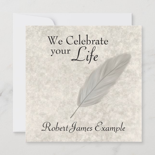 Customisable Wake / Memorial (Stone Effect) Invitation (Front)
