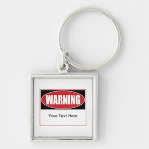 Customisable Warning Sign Key Ring