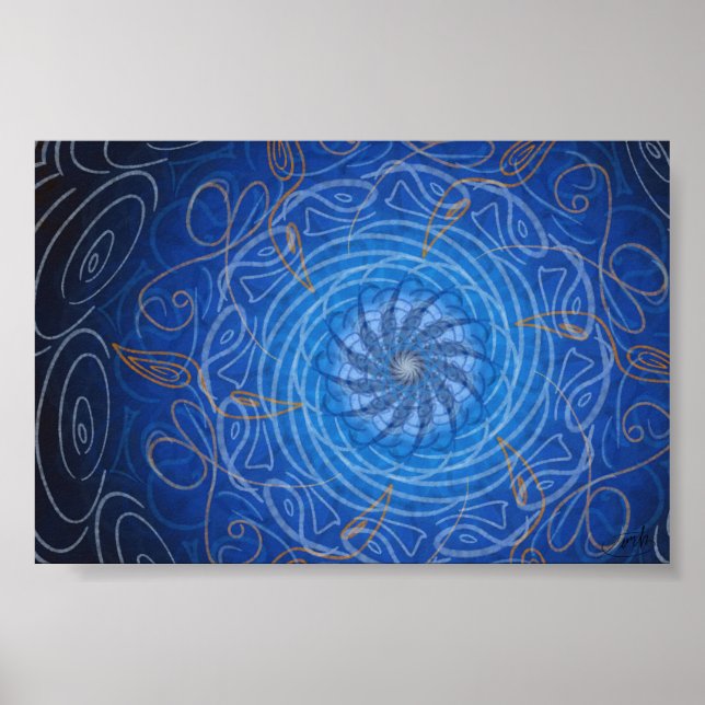 Customisable Water (Psychedelic spirograph) Poster (Front)