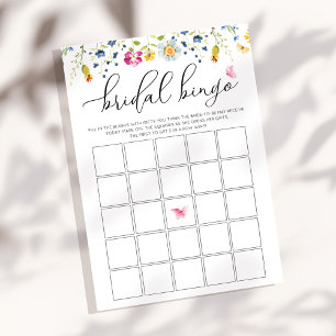 Customisable Watercolor Bingo Game Card