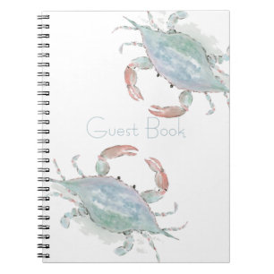 Customisable Watercolor Coastal Crab Notebook