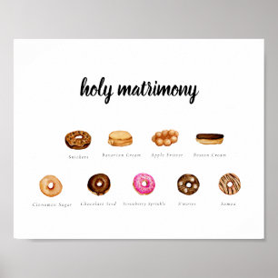 Customisable Watercolor Doughnut Sign