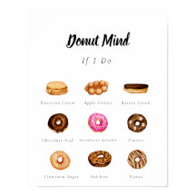 Customisable Watercolor Doughnut Sign