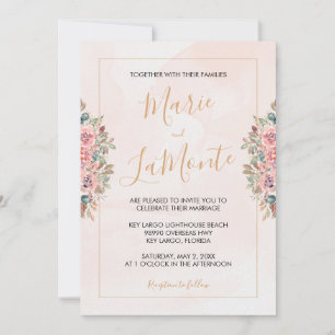 Customisable Watercolor Floral Wedding Invitation
