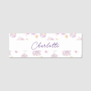  Customisable Watercolor Flowers Personalised Name Tag