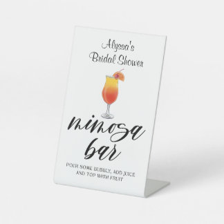 Customisable Watercolor Mimosa Bar Sign