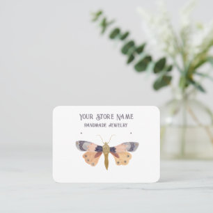Customisable Watercolor Moth Jewellery Display  Business Card