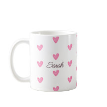 Customisable Watercolor Pink Hearts