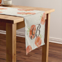 Customisable Watercolor pumpkin table runner