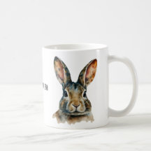 Customisable Watercolor Rabbit Portrait Mug