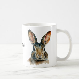 Customisable Watercolor Rabbit Portrait Mug