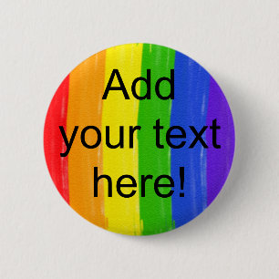 Customisable Watercolor Rainbow 6 Cm Round Badge