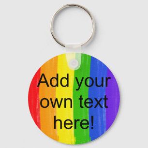 Customisable Watercolor Rainbow Key Ring