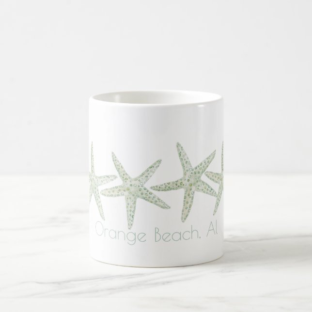 Customisable Watercolor Starfish Trio Coffee Mug (Center)