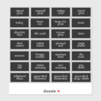 Customisable Waterproof Black Food Kitchen Labels