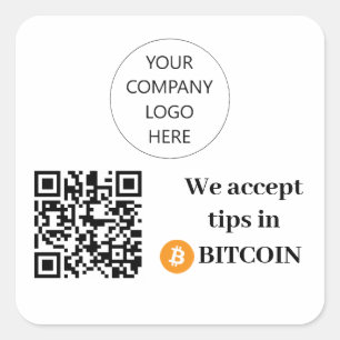 Customisable We Accept Tips in Bitcoin Sticker