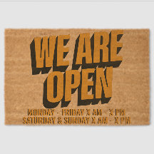 Customisable We Are Open Sign with Hours
