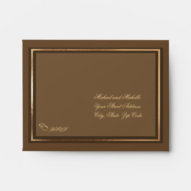 Customisable Wedding 5 ¾ x 4 3/8 RSVP Envelope (Front)
