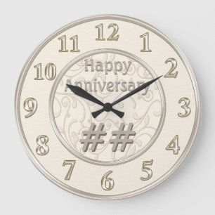 Customisable Wedding Anniversary Gifts by Year Large Clock