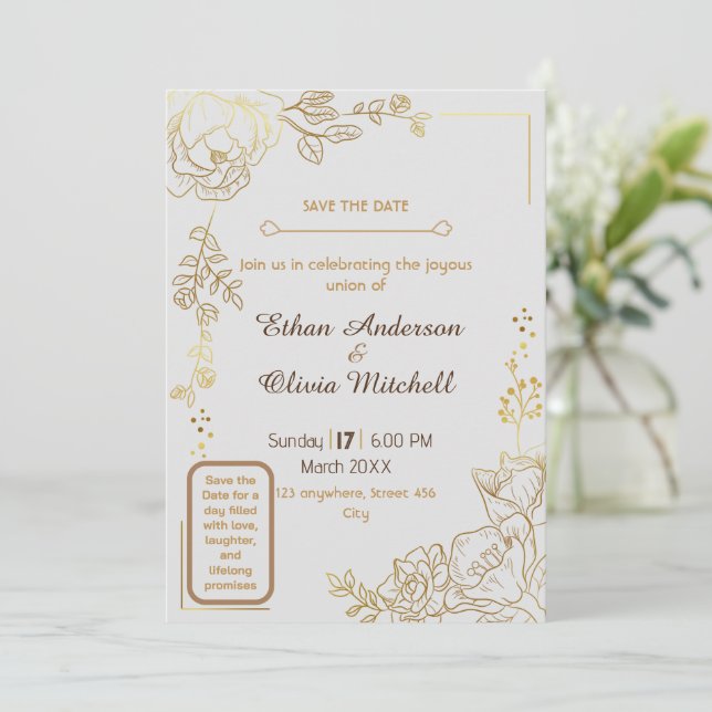 Customisable Wedding Card (Standing Front)