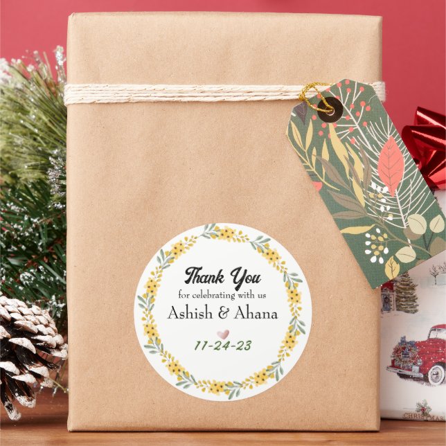 Customisable wedding favour stickers (Holiday)
