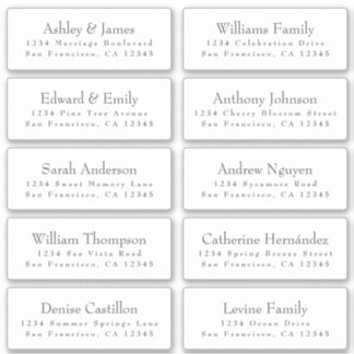 Customisable Wedding Guest Address Labels