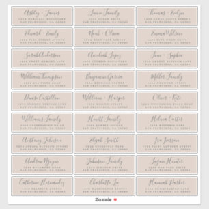 Customisable Wedding Guest Address Labels