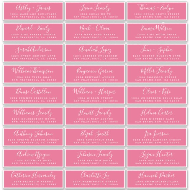 Customisable Wedding Guest Address Labels (Front)