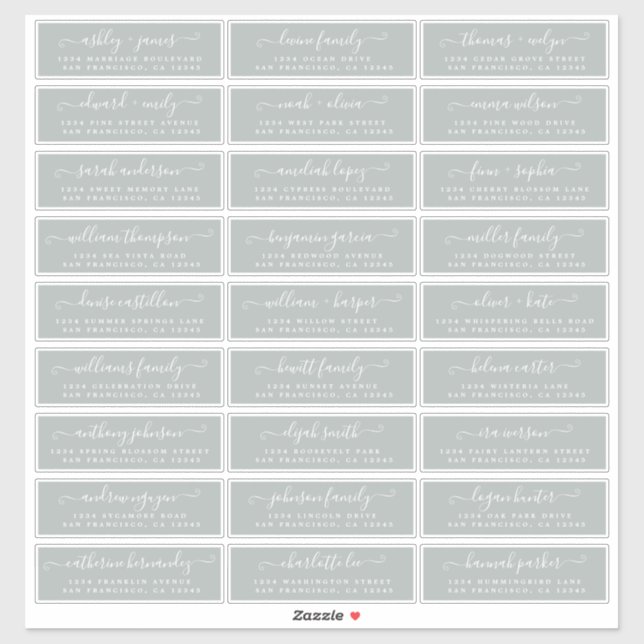 Customisable Wedding Guest Address Labels (Sheet)