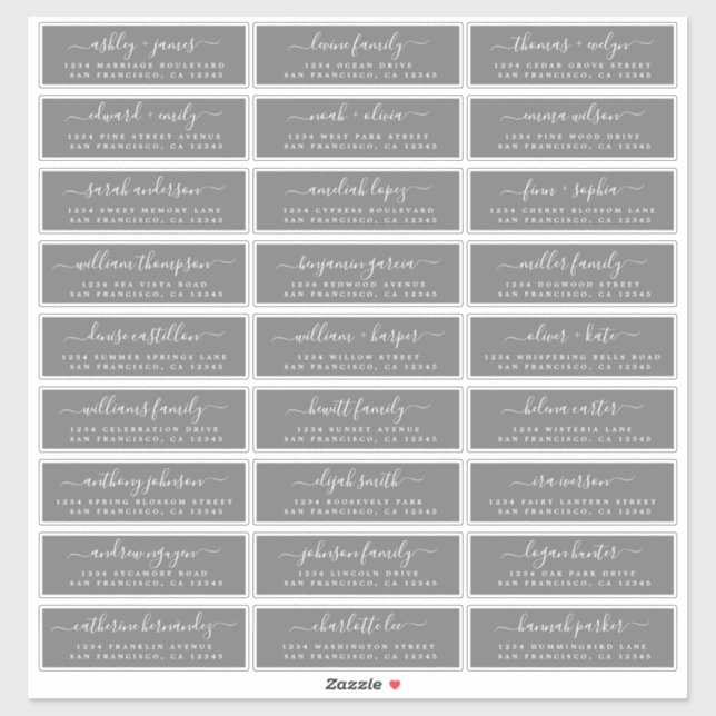 Customisable Wedding Guest Address Labels (Sheet)
