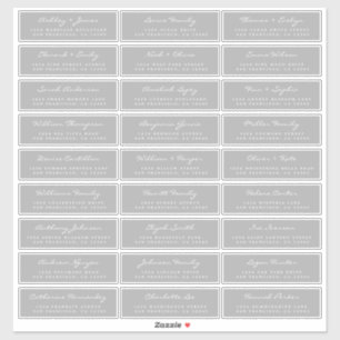 Customisable Wedding Guest Address Labels