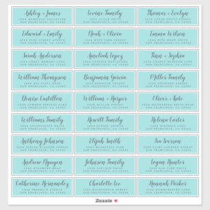 Customisable Wedding Guest Address Labels