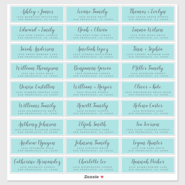 Customisable Wedding Guest Address Labels (Sheet)
