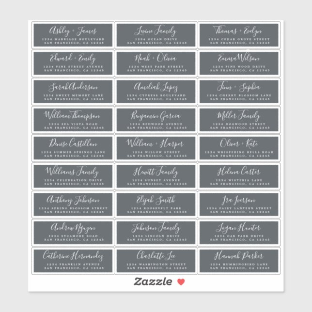 Customisable Wedding Guest Address Labels (Sheet)