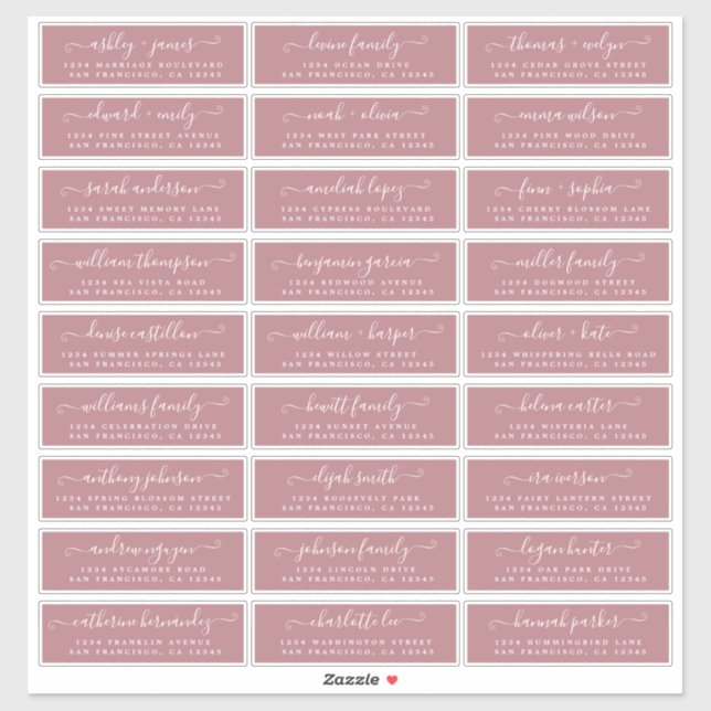 Customisable Wedding Guest Address Labels (Sheet)