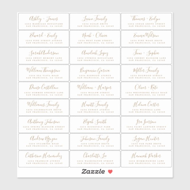 Customisable Wedding Guest Address Labels (Sheet)