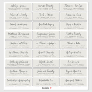 Customisable Wedding Guest Address Labels