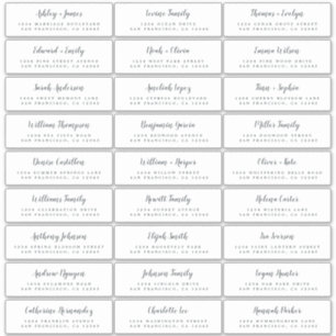 Customisable Wedding Guest Address Labels